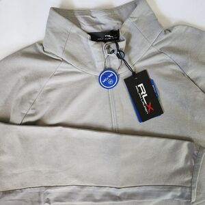 RLX Ralph Lauren Golf Grey Quarter Zip Pullover Mens XL Performance Wicking Tech